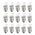 sourcing map E10 Screw Base Miniature Bulbs DC 6.3V Warm Yellow Light Mini Lamps with Storage Box, 1 Set/15 Pack