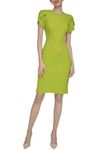 Calvin Klein Women's Tulip Sleeve Scuba Crepe Dress, Celery, 10