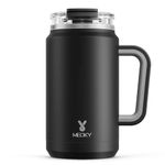 Meoky 32 oz Tumbler with Handle, Stainless Steel Vacuum Insulated Tumbler, Keeps Cold for 30 Hours, 100% Leak-proof, BPA-Free (Night)