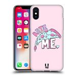 Head Case Designs Bite Me Pizza Pastel Overlays Soft Gel Case and Matching Wallpaper Compatible With Apple iPhone X/iPhone XS