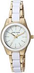 Anne Klein Women's Resin Bracelet Watch, White/Gold, AK/3212WTGB