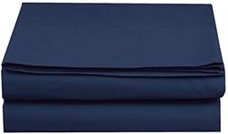 Elegant Comfort Premium Hotel Quality 1-Piece Flat Sheet, Luxury and Softest 1500 Premium Hotel Quality Microfiber Bedding Flat Sheet, Wrinkle-Free, Stain-Resistant, King, Navy Blue