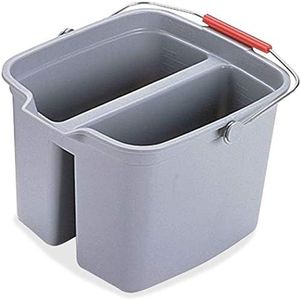 RUBBERMAID 261700GRAY Double Pail Cleaning Buckets, 17-Quarts, Gray