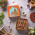 PHOOL LUXURY INCENSE Kashi Vishwanath Pooja dhoop Cone - Sandalwood | Premium Pack of 40 Chandan Dhoop Cones | 100% Natural Certified | Dhoop Flowers Offered at Shri Kashi Vishwanath Temple