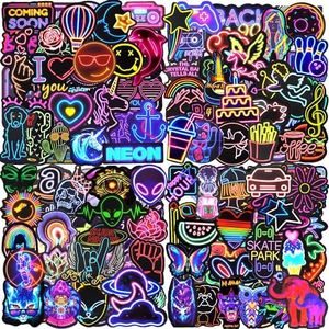Adesivi 200 Pezzi Stickers Neon Cool, Adesivi Vinile Impermeabili, Adesivi per Scrapbooking Pc Computer Portatile Laptop Macbook Phone Bottiglia Skateboard Chitarra Kindle Journal Valigia Scooter ecc