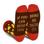 Funny Taco Socks for Men Dad Women Teen Boys-If You Can Read This Bring Me Taco Funny Fathers Day Birthday Easter Husband Mom Gifts-Novelty Fun Funky Food Crazy Cool Socks-Christmas Stocking Stuffers