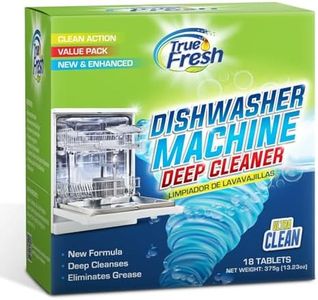 True Fresh Dishwasher Cleaner and Deodorizer Tablets 18-Pack of 20g Deep Cleaning - Heavy Duty Degreaser Dish Washer Clean Pods Formulated to Smelly Machines