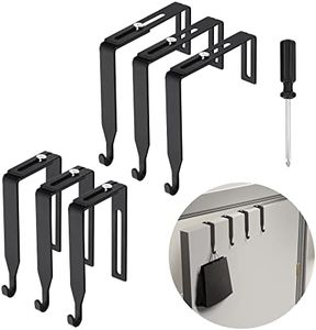 6 Pcs Adjustable Cubicle Wall Hooks Cubicle Hangers- Metal Universal Partition Hanger with Cross Screwdriver- Cubicle Accessories Over The Door Mirror Hook Fit 1.35 to 3.5 in Thick Wall Panels