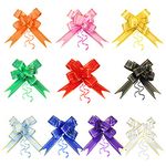 YICOTA Pull Bows 100 Pcs Decorative Assorted Colors Bows for Gift Wrapping Flower Presents Basket Birthday Wedding Valentine Tie Crafts -10 Colors