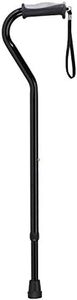 Drive Medical Adjustable Height Offset Handle Cane with Gel Hand Grip, Black