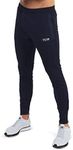 TCA Rapid Tracksuit Bottoms Men Gym Running Joggers for Men Jogging Bottoms with Zip Pockets - Indigo, M