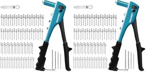 Libraton Rivet Gun, Hand Riveter 80pcs Metal Rivets and 4pcs HSS Drill bits, Pop Rivet Gun, Professional Riveter Tool for Automotive, Railway, Furniture, Instrument (Pack of 2)