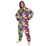 Marvel Onesies for Men and Teenagers - Hooded Fluffy Fleece Onesies For Men S-3XL Lounge Wear - Gifts for Men (Multi, L)