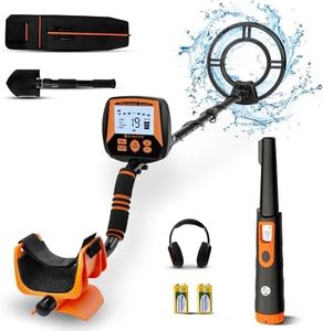 SUNPOW Metal Detector MD04 + Metal Detector Pinpointer MD08 for Adults & Kids