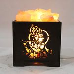 Global Aroma Hare Krishna Himalayan Rock Salt Lamp for Positive Energy, Vastu, Healing, Harmony, Purification, Best Wellness Gifting Option Salt Lamp Table Lamp (5 X 5,Inch Brown)