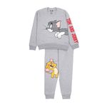 Nap Chief Unisex Kid's 100% Cotton Grey Tom and Jerry Printed Clothing Set - (WB5025Y_Grey Melange_3-4 Years)