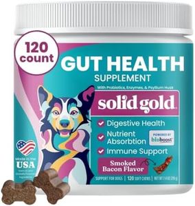 Solid Gold Dog Probiotics and Digestive Enzymes - Smoked Bacon Flavored Soft Chews for Dog Digestive Support - Mellow Belly Probiotic for Dogs with Fiber for Bowel Support & Immune Health