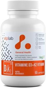 ATP LAB - Vitamin D3 K2 60 Capsules - K2 MK-7 D3 Vitamin Supplement - Healthy Bones, Healthy Teeth, Healthy Muscle - Vit K2 D3 Supplement - Vegan D3 K2