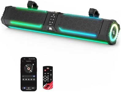 KEMIMOTO Midnight 80 Gen2 31.5-inch 10-Speaker UTV Sound Bar, IP66 Water Resistant Golf Cart Sound Bar, ATV Speaker with RGB, SxS Soundbar Compatible with Polaris RZR Can-Am