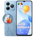 Smartphone, Blackview Wave 8C Unlocked Cell Phones Canada, Android 14 Cell Phone, 5000mAh Android Phone, 6GB+64GB SD 2TB, 4G Dual Sim, Octa-Core, 3 Card Slots, 6.56" HD+, 3.5mm Jack, Face Unlock Phone