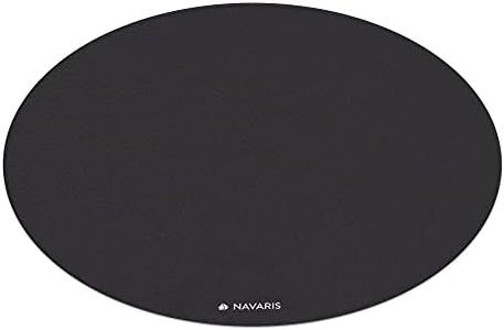 Navaris Round Yoga Mat - 47" Diameter Circular Exercise Mat 1/4" Thick - Non-Slip Mat for Cardio, Workout, Fitness, Tai Chi, Meditation - Size Small Black