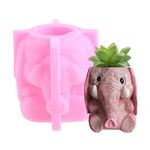 appuivbt 3D Elephant Flower Pot Resin Mold Silicone,Succulent Plants Planter Pot Cement Molds Plaster Concrete Mould,Pen Holder Mold