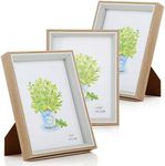 Simpeak 3 Pieces 6" Photo Frames, 6"x 4" Deep Photo Frames with Vertical/Horizontal Angle Bracket, A6 Size 15 * 10cm Picture Frames for Home Office Decoration, White