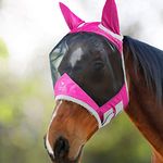Harrison Howard CareMaster Pro Luminous Horse Fly Mask Standard with Ears UV Protection for Horse Flamingo Full Size