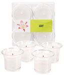 HYOOLA Clear Cup Scented Votive Candles - Lily - 12 Hour Burn Time - 4 Pack - European Made