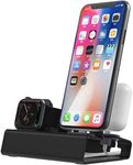 Charging Station for Apple Devices, 3 in 1 Charger Stand Compatible with iPhone Apple Watch Series 10 9 8 7 SE 6 5 4 Ultra 2, 49mm 46mm 45mm 44mm 42mm 41mm 40mm, Airpods iWatch Charging Dock Holder