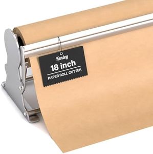 Wrapping Paper Roll Cutter - Holder & Dispenser for Butcher Freezer Craft Paper Rolls 18" - Non-Slip Cutting Tool with Serrated Blade for Wrap - Wall Mount or Tabletop