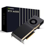 PNY NVIDIA RTX A4500 Professional Graphic Card 20GB GDDR6 PCI Express 4.0 x16, Dual Slot, 4x DisplayPort, 8K Support, Ultra-quiet active fan