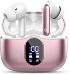 Wireless Earbuds,Bluetooth 5.3 Headphones In Ear with 4 ENC Noise Cancelling Mic,LED Display 2023 Bluetooth Earbuds Mini Deep Bass Stereo Sound,36H Playtime,Wireless Earphones IP7 Waterproof,Rose Gold