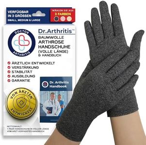 Dr. Arthritis Von Ärzten Entworfen, Arthrose Handschuhe, Weiche Vollfinger Kompressionshandschuhe für Damen/Herren für Raynauds-Krankheit und Karpaltunnel 1 Paar, Grau, M