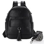 Chase Chic Mini Womens Backpack,PU Leather Anti-Theft Fashion Rucksack for Ladies,Multipurpose Convertible Purse Shoulder Bag Handbag for Daily,Black