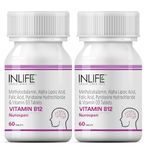 INLIFE Vitamin B12 (Methylcobalamin) 1500mcg Supplement with ALA, Folic Acid, Vitamin D3 | Nerve and Brain Health for Men & Women – 60 Tablets(Pack Of 2,120)