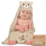 KeaBabies Baby Hooded Towel - Viscose Derived from Bamboo Baby Towel, Toddler Bath Towel, Infant Towels, Large Hooded Towel, Organic Baby Towels with Hood for Girls, Babies, Newborn Boys (Cat)