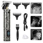 Hair Clippers Professional Barber Trimmer for Men, Zero Gapped Cordless Hair Trimmer Rechargeable Electric Razor, T Blade Shavers Haircut & Grooming Kit with LCD Display for Home and Barber, Man Gift