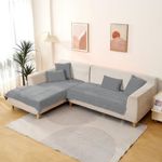 HOKIPO Plush Fabric Premium Plush Anti Slip Sofa Mat,90(D)X 170(L)Cm,Light Grey(Ar-5035-Lgry)