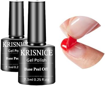 KRISNICE Peel Off Base Gel, Peelable Base Gel Coat for Gel Polish, Peelable Clear Foundation for Use with UV LED Nail Lamp, Nail Practice UV Nail Lamp Required Home & Salon (KB2-001)