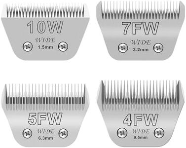 Newbulu 4pack Dog Grooming Wide Blade,Detachable Pet Dog Grooming Blades,Compatible with Andis,Oster A5,Wahl km10 Clippers