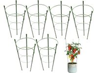 Garden Art Vegetable Trellis| 60cm Tall (GAFS60) | Garden Plant Support Cages Stakes for Climbing Plants, Flowers, Fruits, Vine, Garden Trellis with Adjustable Cable Ring (Pack of 6)