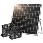 VIVOSUN 20W Solar Fan Kit, 20W Solar Panel with Two Waterproof Fans, Solar Powered Fan with 16.4ft On/Off Switch Cable for Outside Chicken Coops, Greenhouses, Sheds