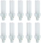 Sunlite 3500K Neutral White Fluorescent 13W PLD Double U-Shaped Twin Tube CFL Bulbs with 2-Pin GX23-2 Base (10 Pack)