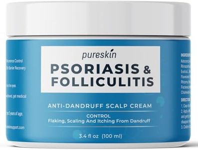 PURESKIN Psoriasis Treatment Cream Ketoconazole - Extra Strength for Scalp Psoriasis Folliculitis - Controls Itching Flaking Stubborn Dandruff 3.4 Oz