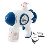 WireScorts Rechargeable Water Gun with Rabbit Bunny Design, Electric Squirt Gun, 7.4V Battery Powered, Rapid-Fire Trigger, Twist-Open Tank, Blue and White