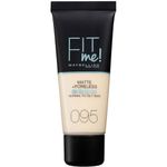 Maybelline Fit Me Foundation, Medium Coverage, Blendable With a Matte and Poreless Finish, For Normal to Oily Skin, Shade: 095 Fair Porcelain, 30ml