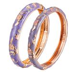 UJOY Cloisonne Bracelet Butterfly Gold Hinge Indian Cuff Bangle Enameled Jewelry Bracelets for Women Gift Box 55A111 Purple