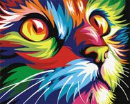 Komking Paint by Numbers Adult Kits, DIY Acrylic Painting Kit for Kids and Adults Beginner, Number Painting Kit for Home Decor, Charming Cat 16x20inch