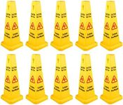 VEVOR 10 Pack Floor Safety Cone, 67 cm Yellow Caution Wet Floor Sign, 4 Sided Floor Wet Sign, Public Safety Wet Floor Cones Bilingual Wet Sign for Indoors and Outdoors